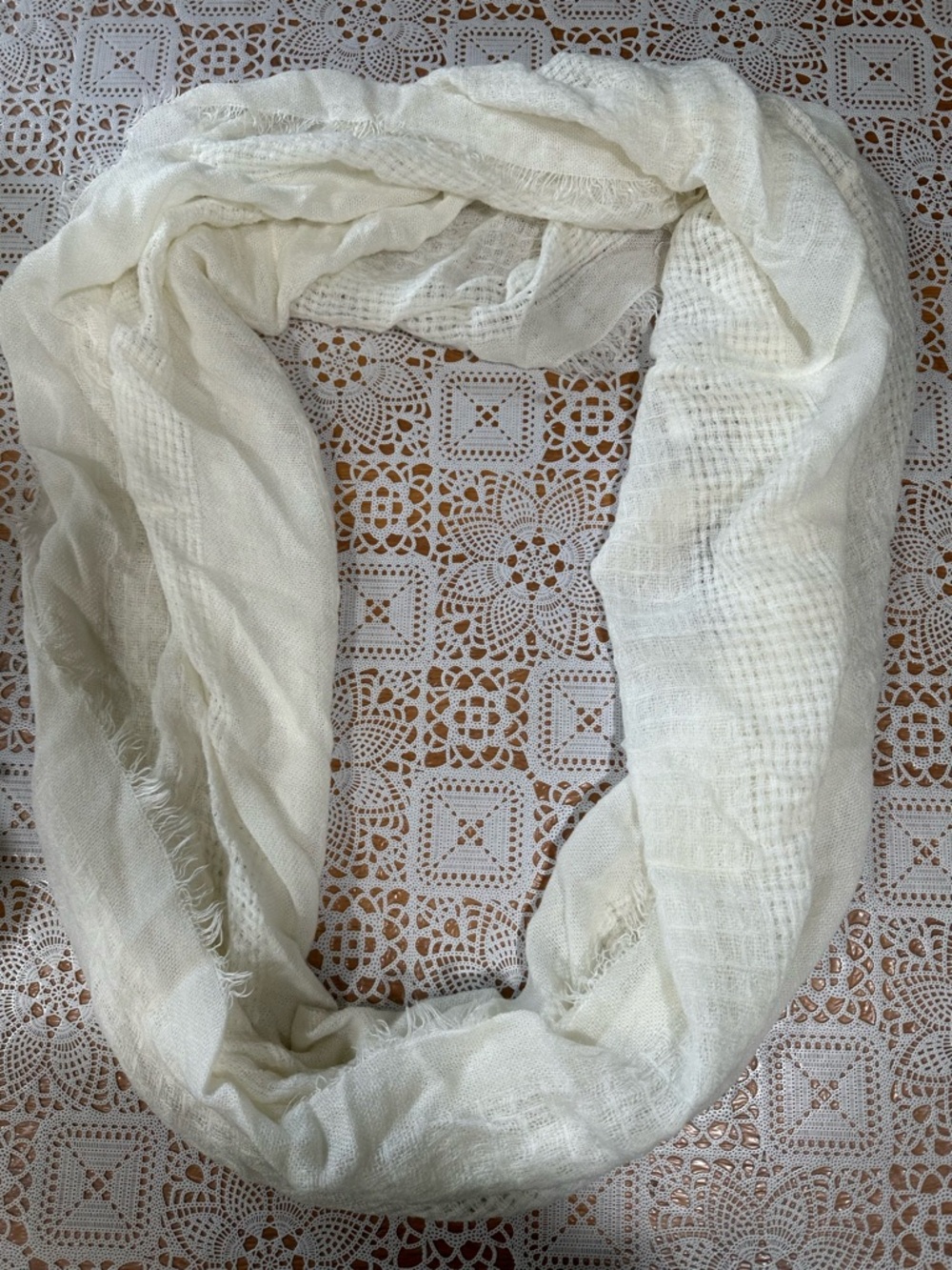 Old Navy Ivory Open-Knit Infinity Scarf
